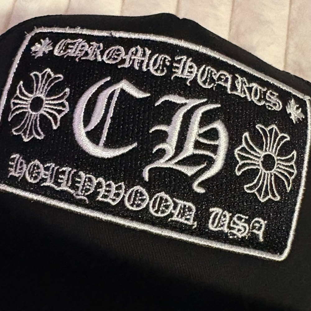 Chrome Hearts Black & White Embroidered Patch Hat